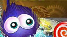 Фиолетовый шарик ловит конфету игра пушистик